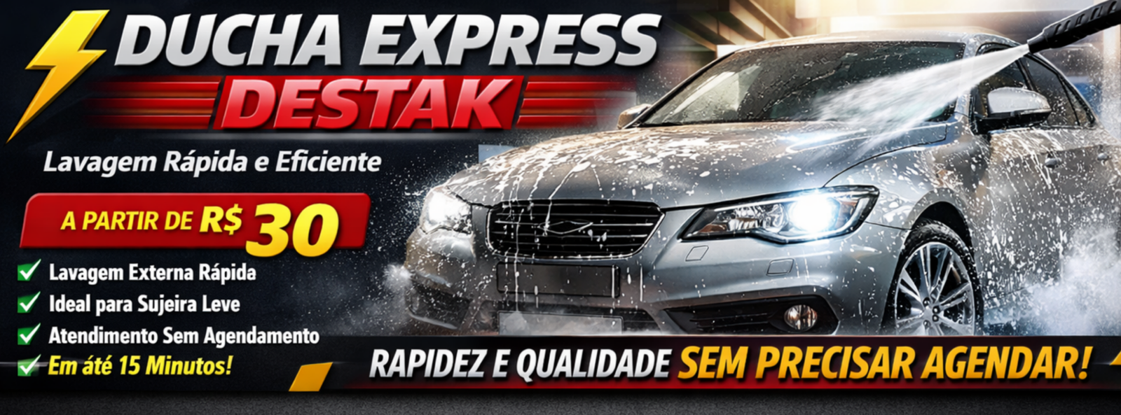 Ducha Express Lava Jato Destak em Inhumas - lavagem rápida a partir de R$30
